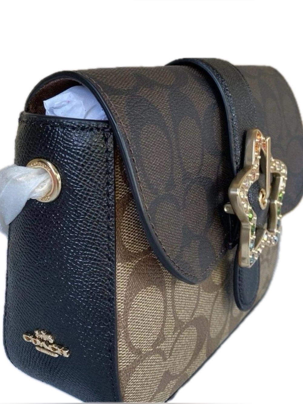 COACH Gemma Blocked Signature Canvas 2021 Star Buckle Crossbody Bag C7013 - EUC - Picture 16 of 16